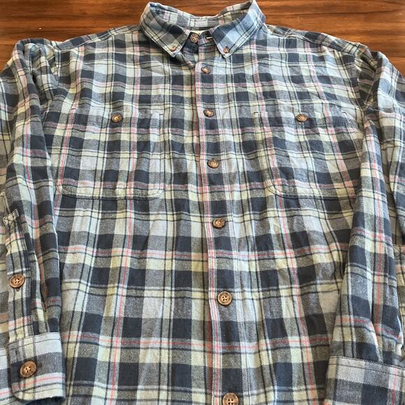 Duluth Trading Flannel Shirt Blue/Green/Red Mens Sz 2XL TALL Cabincore Fallcore - Picture 2 of 9